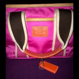 RARE Coach mini bucket pink nylon clean interior