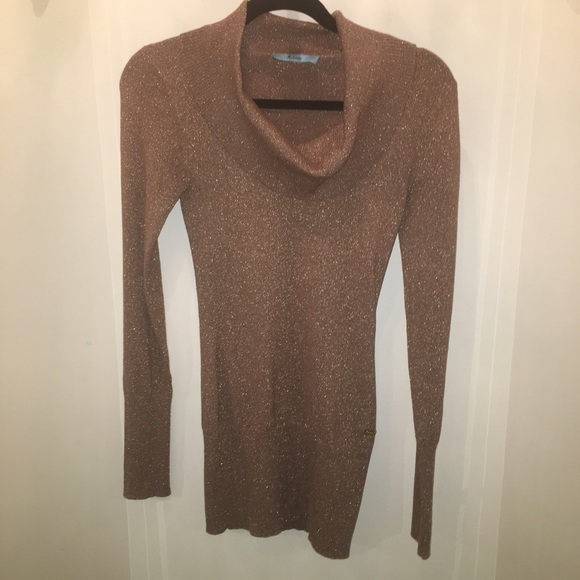 MARCIANO LONGSLEEVE COWL NECK LUREX SWEATER SZ XS