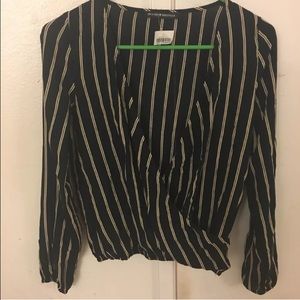 Brandy Melville Navy Blouse w/ stripes
