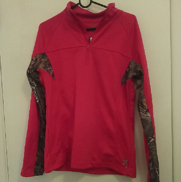 Pink and camo pullover