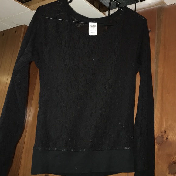Vs Pink black lace top!