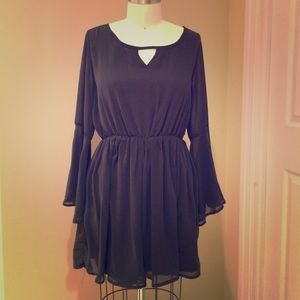 Chiffon Tunic Blouse with  oversized sleeves