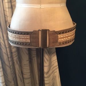 Leather braided belt with studs from Anthro