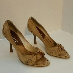 Dior tan suede heels Size 36 1/2