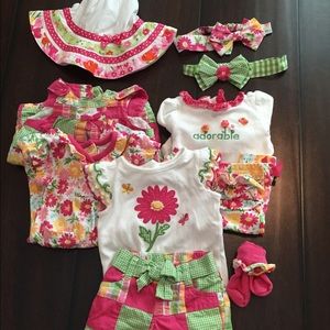 Four 0-3 month Gymboree CUTE baby girl outfits!