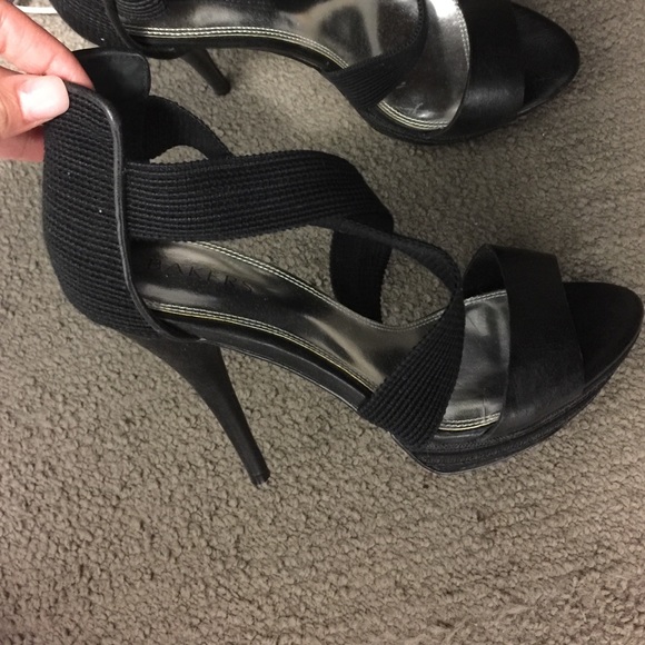 Bakers black strappy stiletto