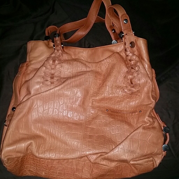 B.MAKOWSY Burnt Orange leather shoulder bag