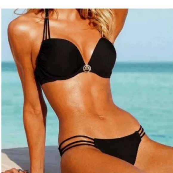 Black or white sexy padded push-up bikini
