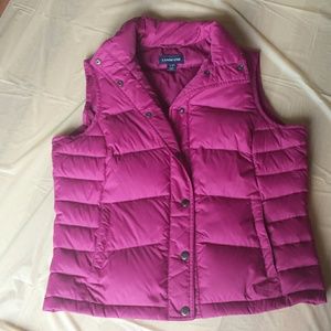 Lands' End Puffy Vest (Bright Pink)