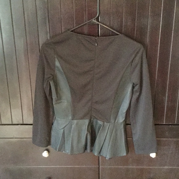 Faux leather peplum top - Picture 3 of 4