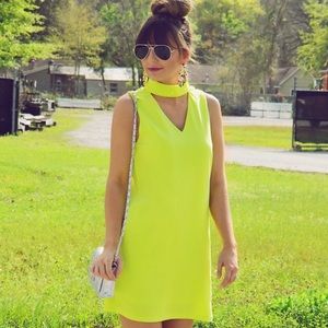 Brand new citrus yellow/lime collar dress