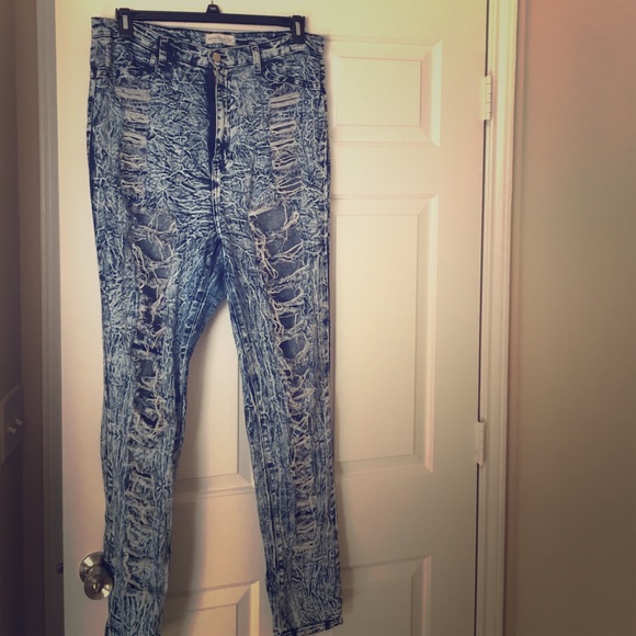 All the way down slit high waist skinny jeans