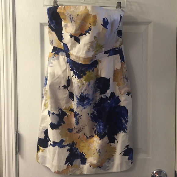 j.crew floral strapless dress
