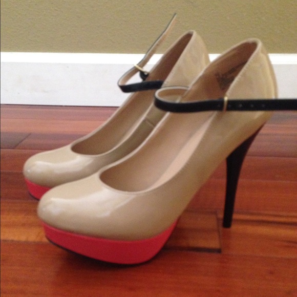 Cute tan and pink heels