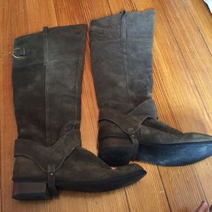 Tall brownish/grey boots knee height