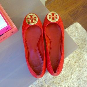Size 8: Tory Burch Red Flats