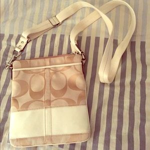 White/cream Coach cross body bag