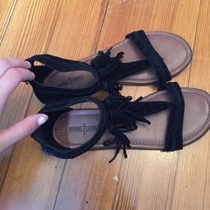 Black Minnetonka sandals