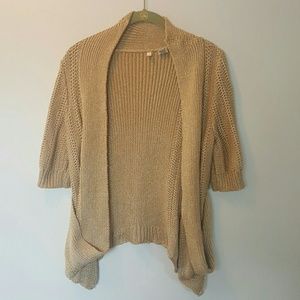 Anthropologie gold open cardigan sweater M