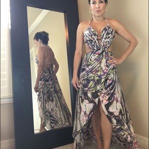 Bebe long cutout dress