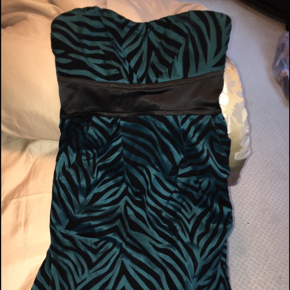 Selling Ocean Blue-Green zebra striped dress!