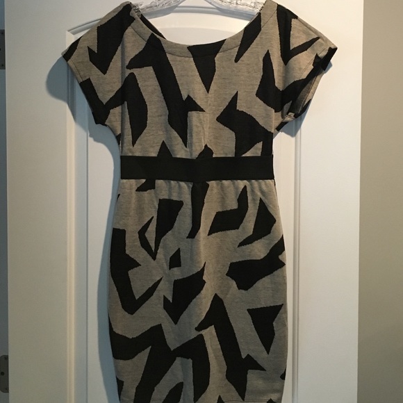 Black and Gray Abstract Dress
