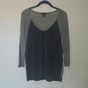 Violeta by Mango gray mixed fabric top M 14