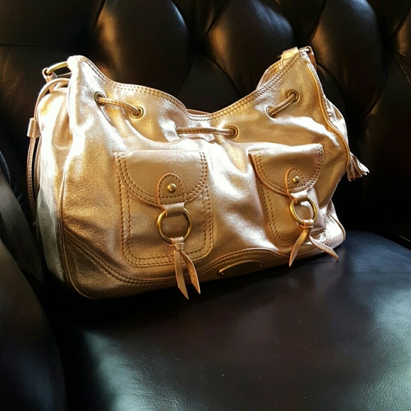 A. Testoni Metallic Pink Satchel