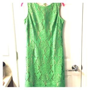 Green lace New York and Company sheath dress