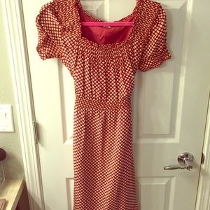 Red polka dot Betsy Johnson dress