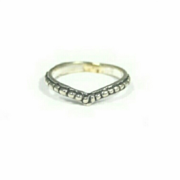 Last1🎉16k Plain Gold/Silver or Beaded V Midi Ring - Picture 2 of 4