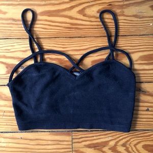 brandy melville black strappy bralette