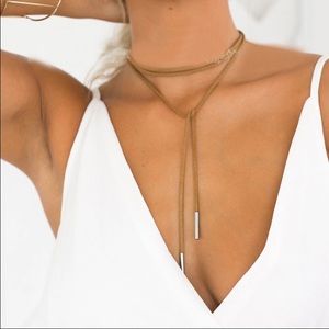 Trendy Boho suede neck tie choker necklace