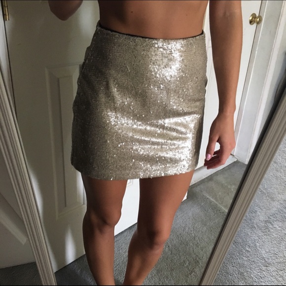 Gold sequin skirt