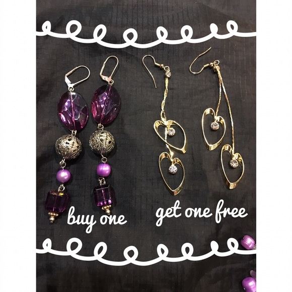 Purple stones earrings - Picture 1 of 1
