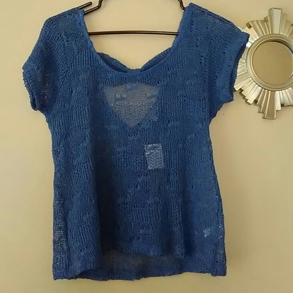 Blue knit top