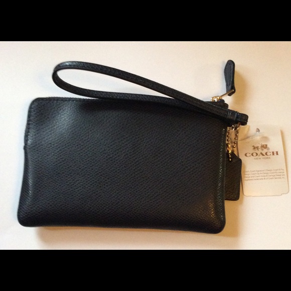 Authentic Coach Corner Zip Wristlet IM/Midnight - Picture 2 of 3