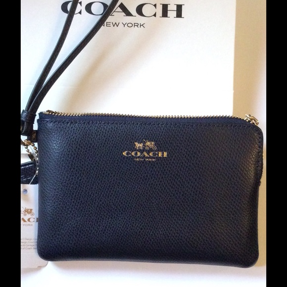 Authentic Coach Corner Zip Wristlet IM/Midnight - Picture 3 of 3