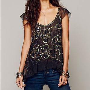 Black sequin top