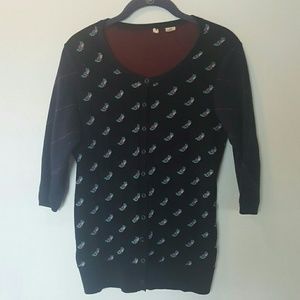 Anthropologie Moth Wily cardigan fox print M