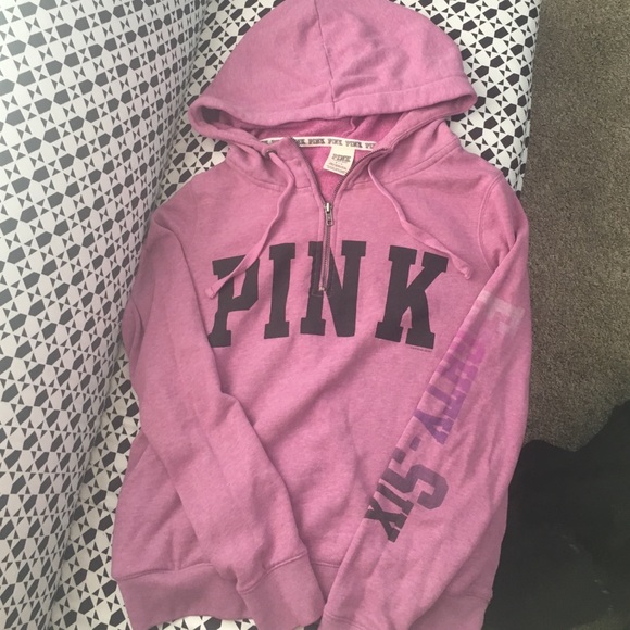 Half zip hooded VS pink sweatshirt - Picture 1 of 4