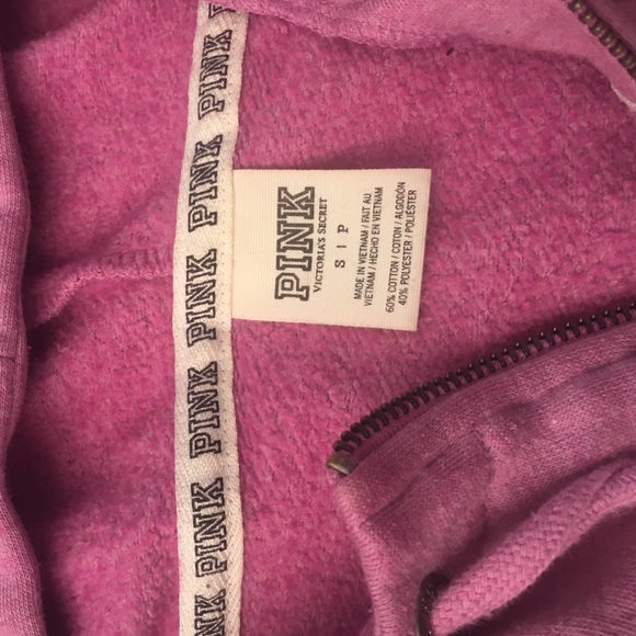 Half zip hooded VS pink sweatshirt - Picture 3 of 4