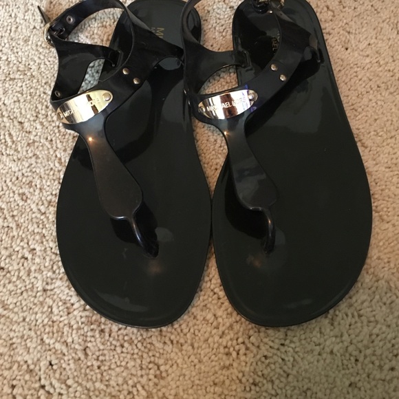 Michael Kors dark brown jelly sandals