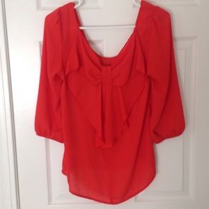 Francescas Red Bow Back Top