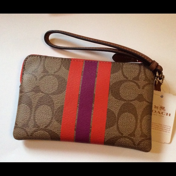 Coach Bags - Authentic Coach Varsity Stripe Signature Wristlet Coach Bags - Authentic Coach Varsity Stripe Signature Wristlet