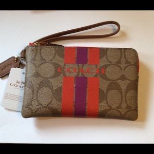Coach Bags - Authentic Coach Varsity Stripe Signature Wristlet Coach Bags - Authentic Coach Varsity Stripe Signature Wristlet