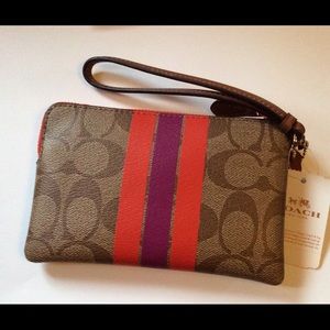 Coach Bags - Authentic Coach Varsity Stripe Signature Wristlet Coach Bags - Authentic Coach Varsity Stripe Signature Wristlet