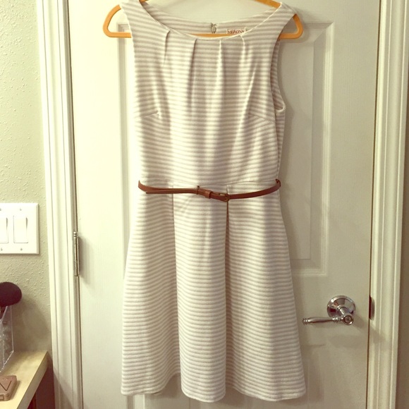 Cream and Tan Dress