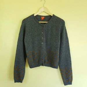 Vintage 90s Grey Wool Cardigan