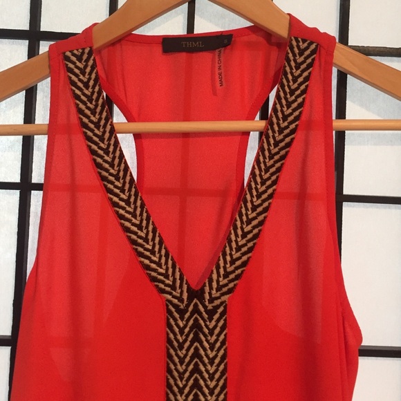 THML red racer back blouse - Picture 2 of 3